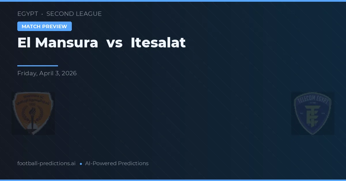 El Mansura vs Itesalat — prognóstico e prévia do jogo