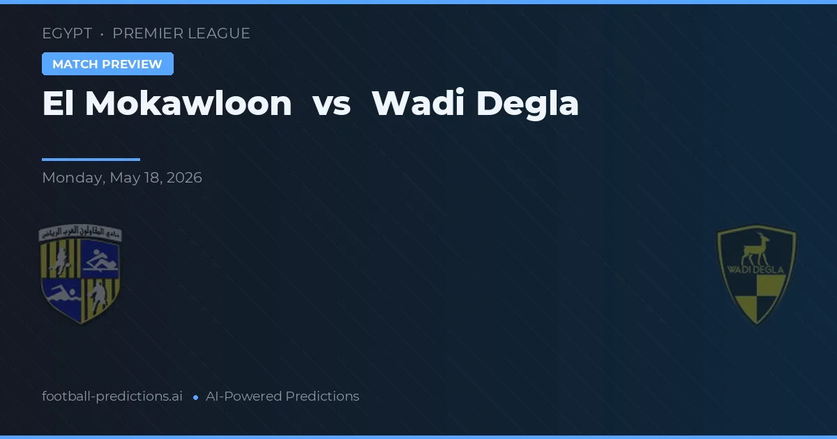 El Mokawloon vs Wadi Degla — prognóstico e prévia do jogo