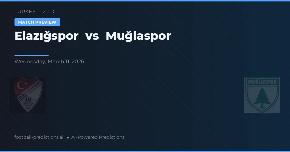 Elazığspor vs Muğlaspor — prognóstico e prévia do jogo