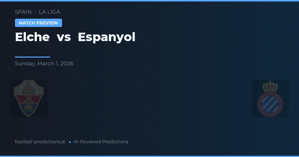 Elche vs Espanyol — prognóstico e prévia do jogo