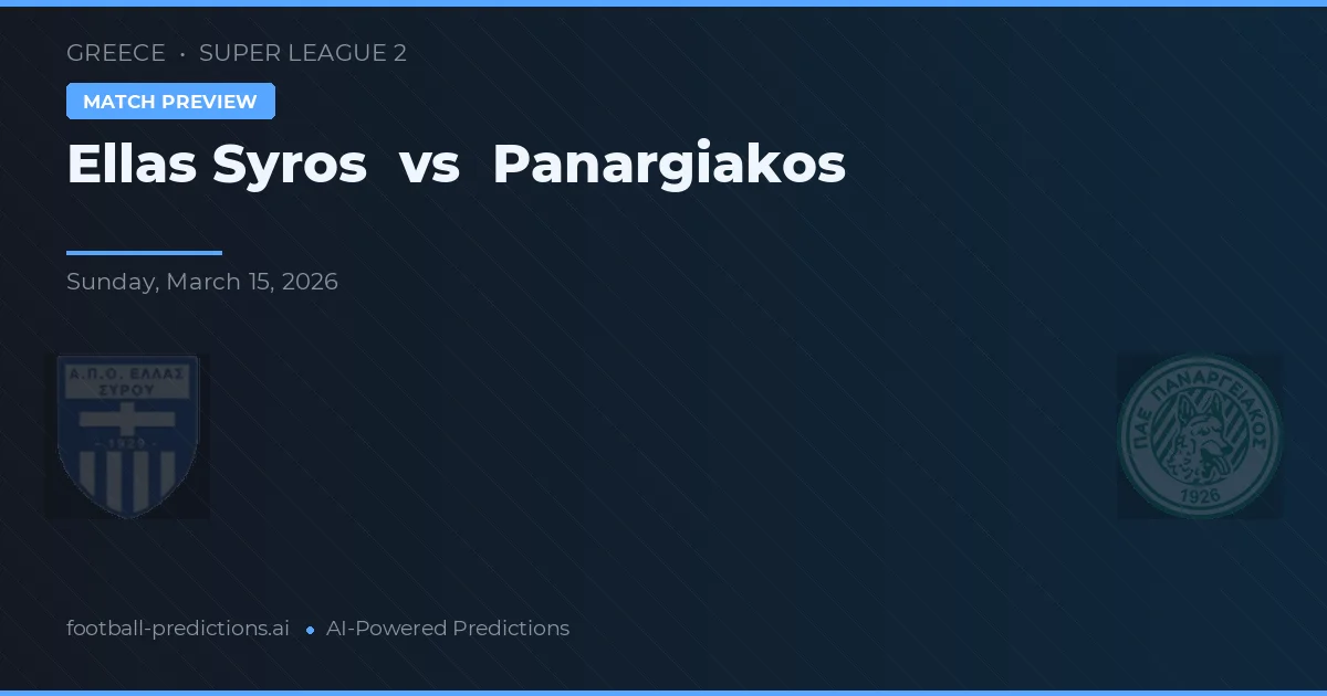 Ellas Syros vs Panargiakos — prognóstico e prévia do jogo