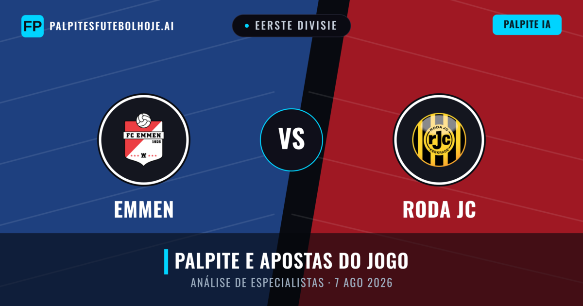 Emmen vs Roda JC — prognóstico e prévia do jogo