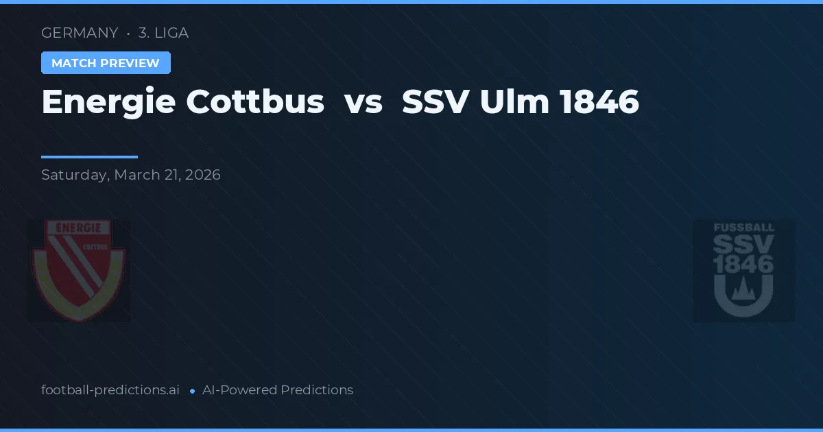 Energie Cottbus vs SSV Ulm 1846 — prognóstico e prévia do jogo