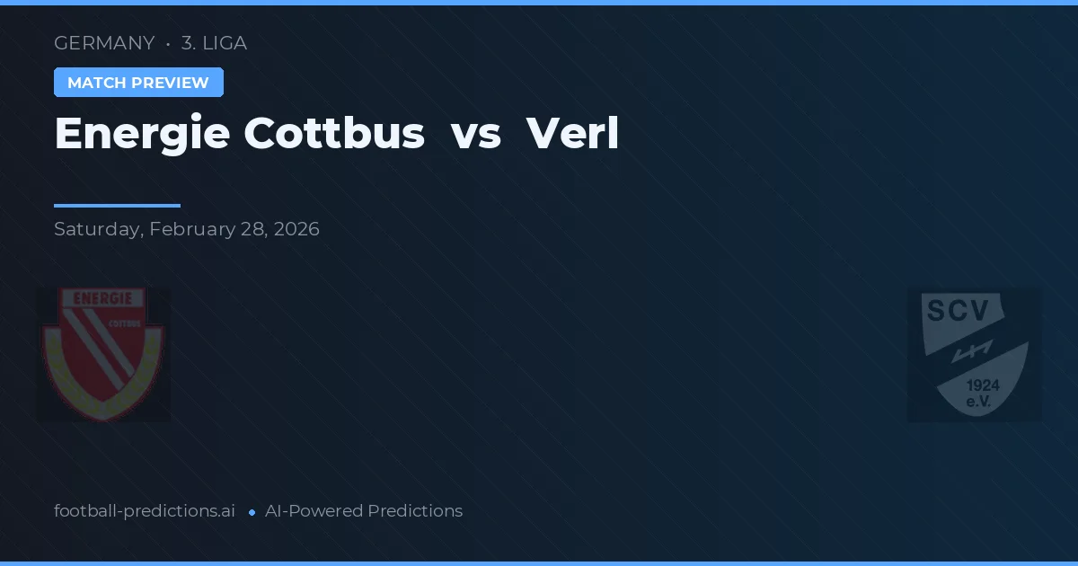 Energie Cottbus vs Verl — prognóstico e prévia do jogo