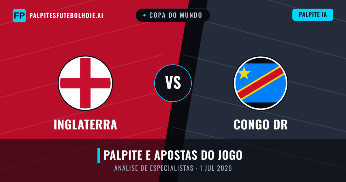 Inglaterra vs Congo DR — prognóstico e prévia do jogo