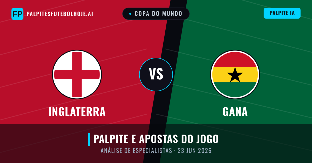 Inglaterra vs Gana — prognóstico e prévia do jogo