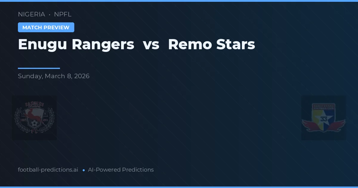 Enugu Rangers vs Remo Stars — prognóstico e prévia do jogo