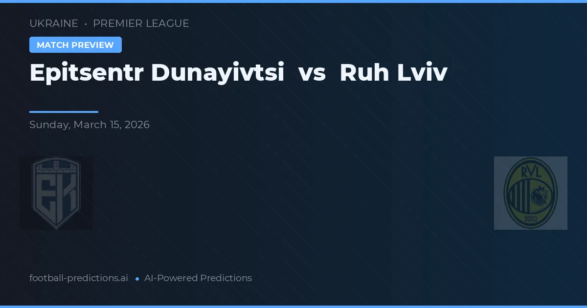 Epitsentr Dunayivtsi vs Ruh Lviv — prognóstico e prévia do jogo
