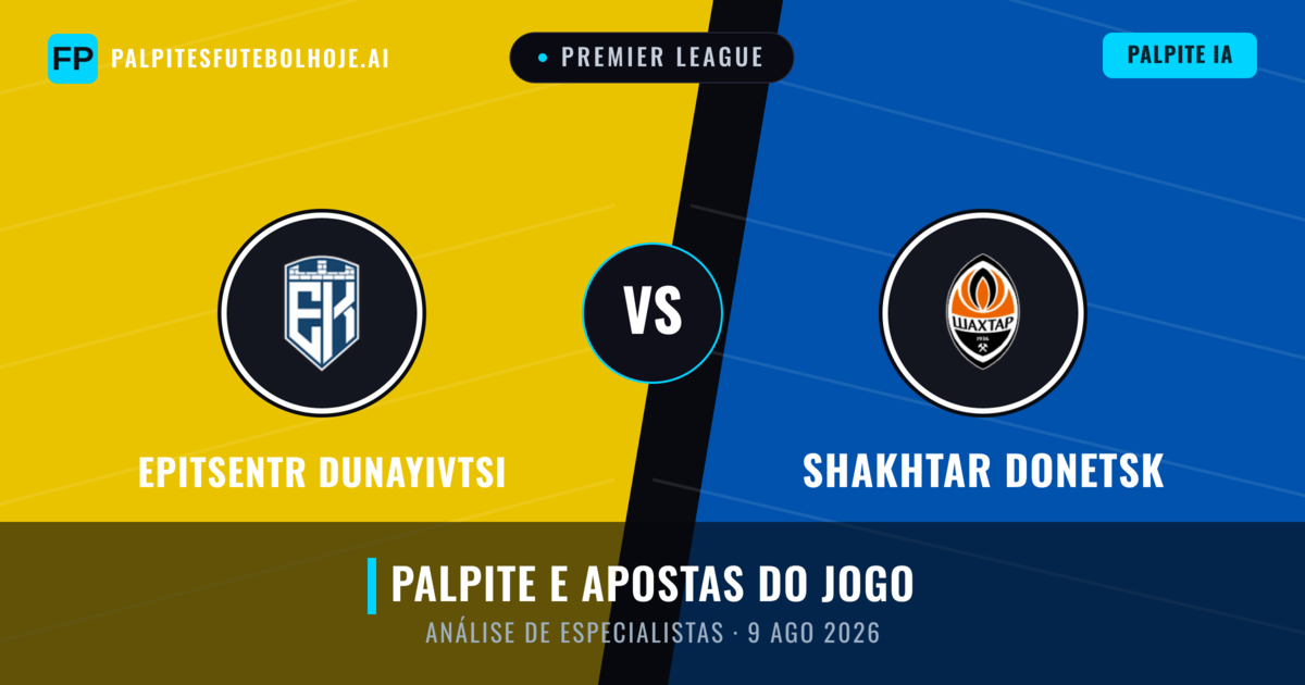 Epitsentr Dunayivtsi vs Shakhtar Donetsk — prognóstico e prévia do jogo