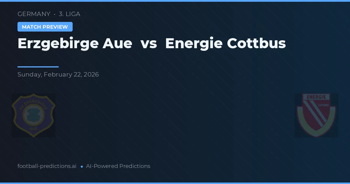Erzgebirge Aue vs Energie Cottbus — prognóstico e prévia do jogo