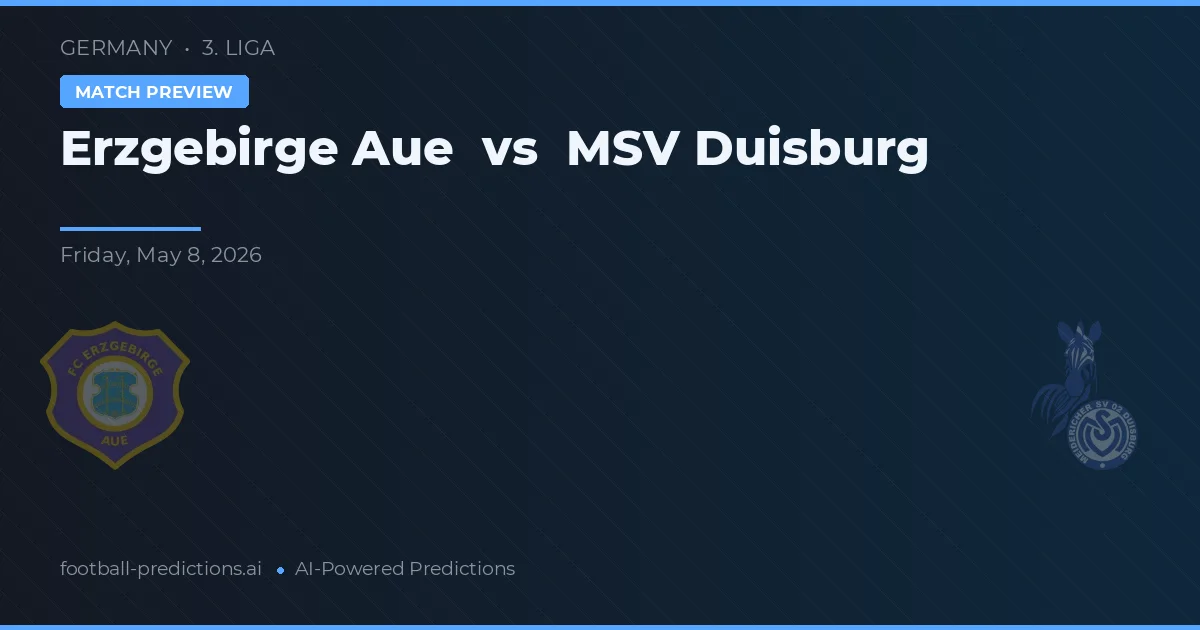 Erzgebirge Aue vs MSV Duisburg — prognóstico e prévia do jogo