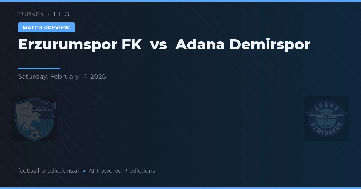 Erzurumspor FK vs Adana Demirspor — prognóstico e prévia do jogo