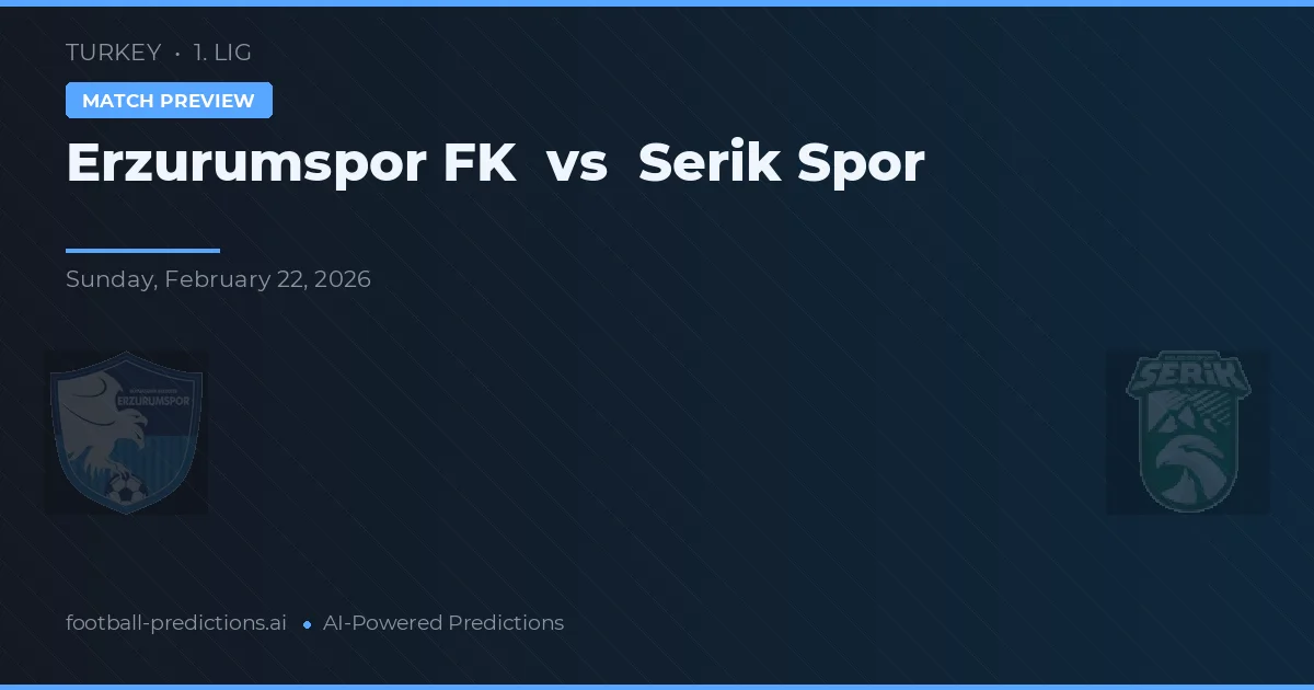 Erzurumspor FK vs Serik Spor — prognóstico e prévia do jogo