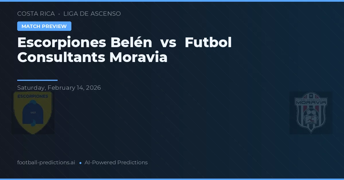 Escorpiones Belén vs Consultores de Fútbol Moravia — prognóstico e prévia do jogo