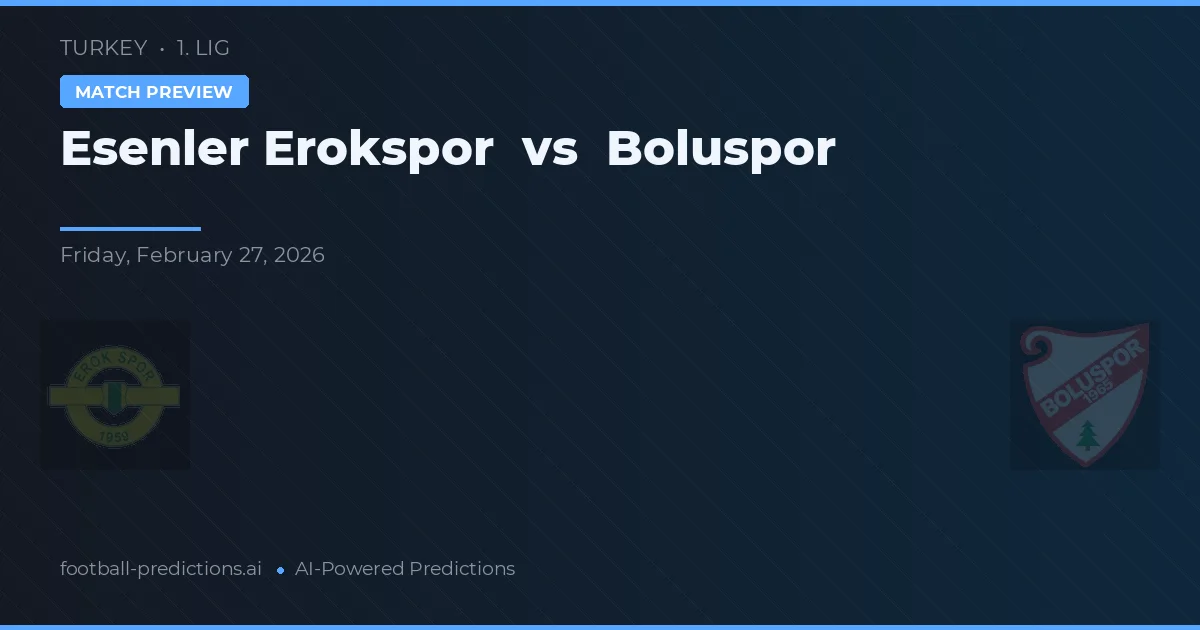 Esenler Erokspor vs Boluspor — prognóstico e prévia do jogo