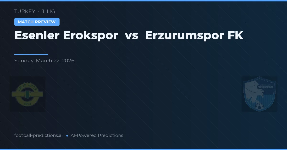 Esenler Erokspor vs Erzurumspor FK — prognóstico e prévia do jogo