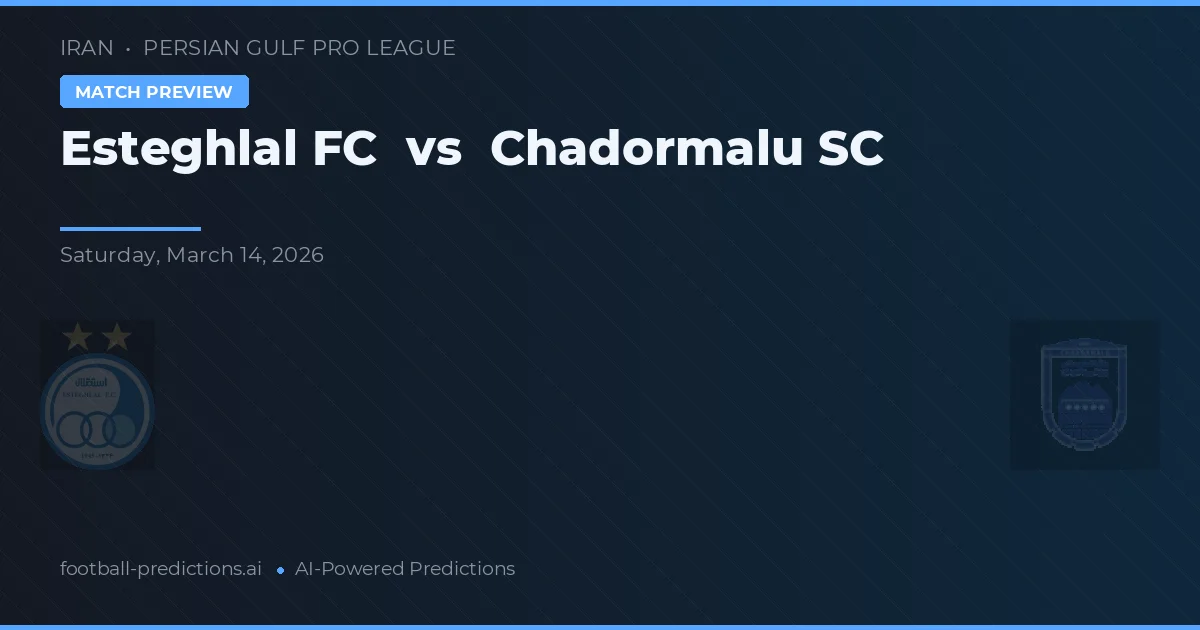 Esteghlal vs Chadormalu SC — prognóstico e prévia do jogo