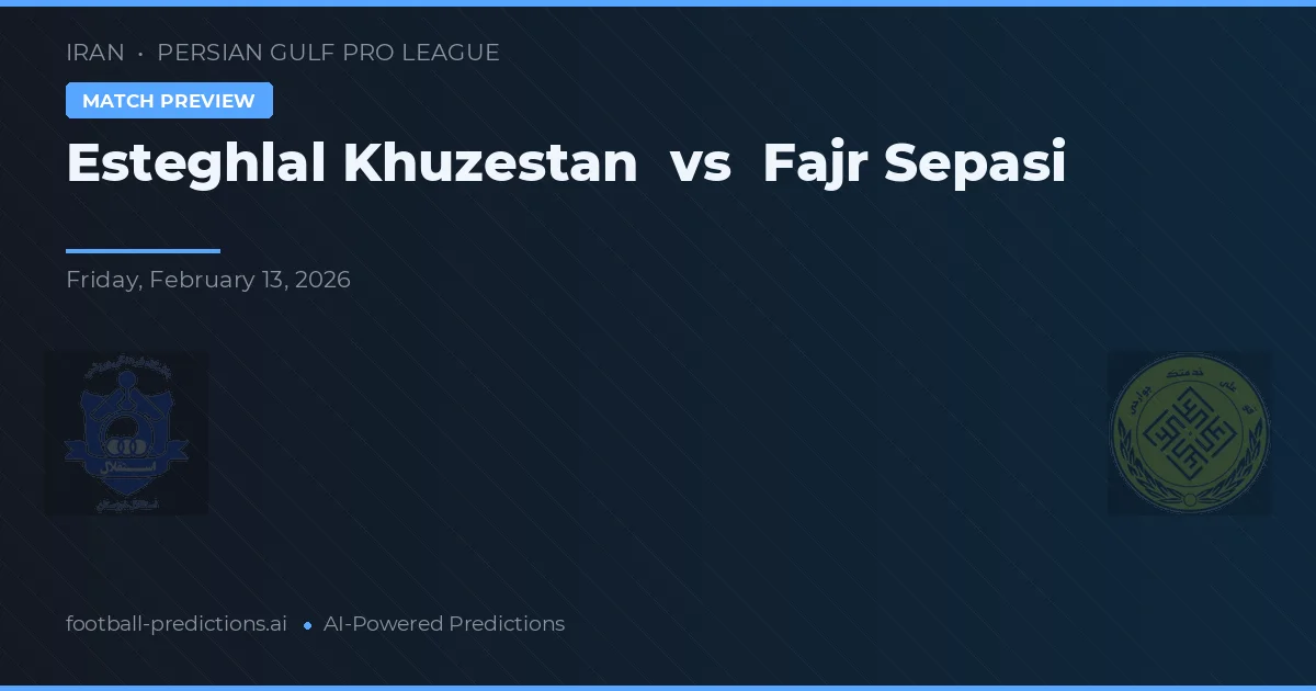 Esteghlal Khuzestan vs Fajr Sepasi — prognóstico e prévia do jogo