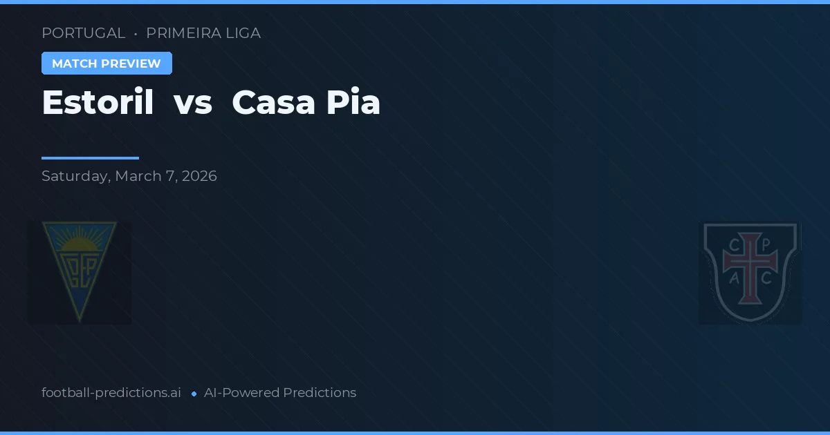 Estoril vs Casa Pia — prognóstico e prévia do jogo