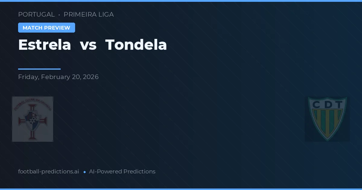 Estrela vs Tondela — prognóstico e prévia do jogo