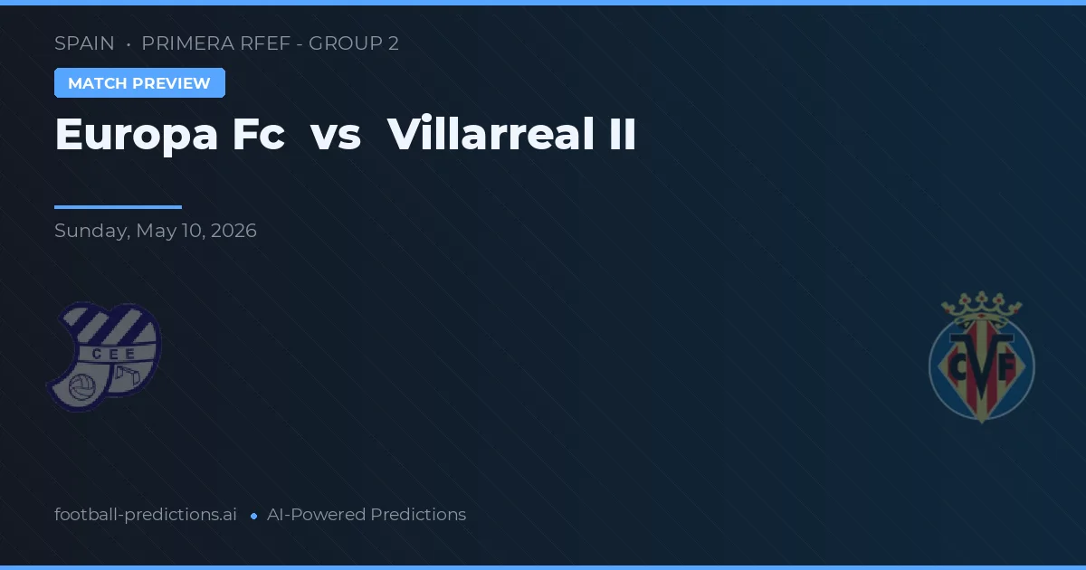 Europa FC vs Villarreal B — prognóstico e prévia do jogo