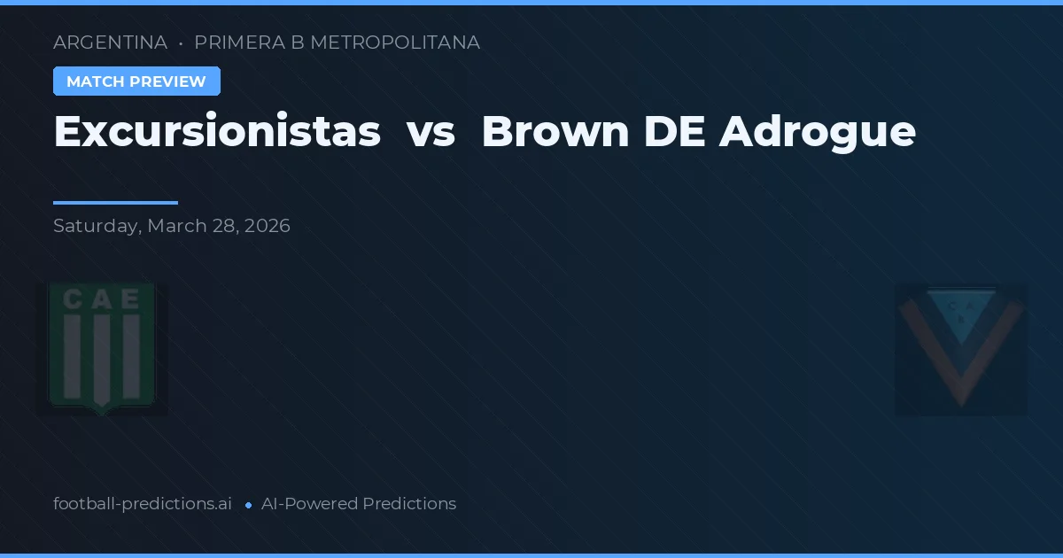 Excursionistas vs Brown de Adrogué — prognóstico e prévia do jogo