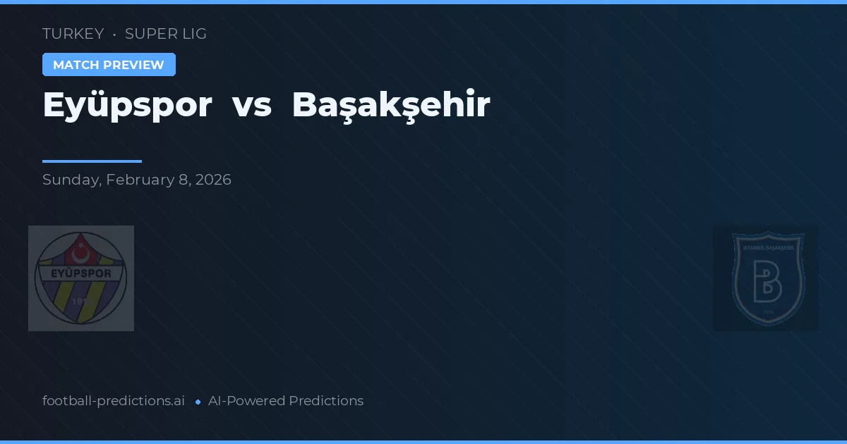 Eyüpspor vs Başakşehir — prognóstico e prévia do jogo