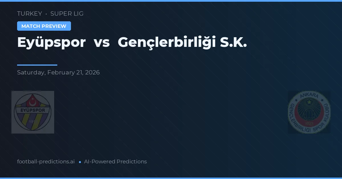 Eyüpspor vs Gençlerbirliği — prognóstico e prévia do jogo