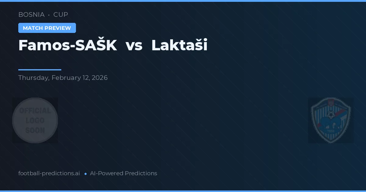 Famos-SAŠK vs Laktaši — prognóstico e prévia do jogo