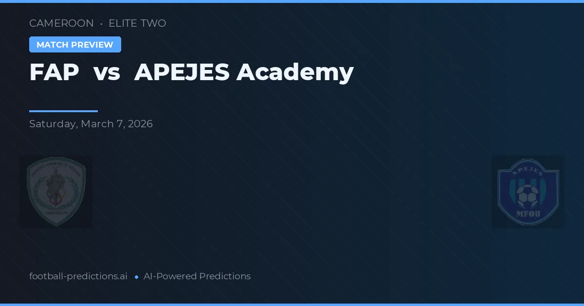 FAP vs Académie d'APEJES — prognóstico e prévia do jogo