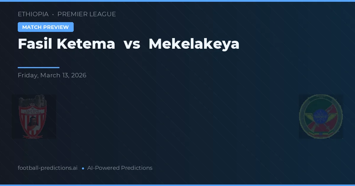 Fasil Ketema vs Mekelakeya — prognóstico e prévia do jogo