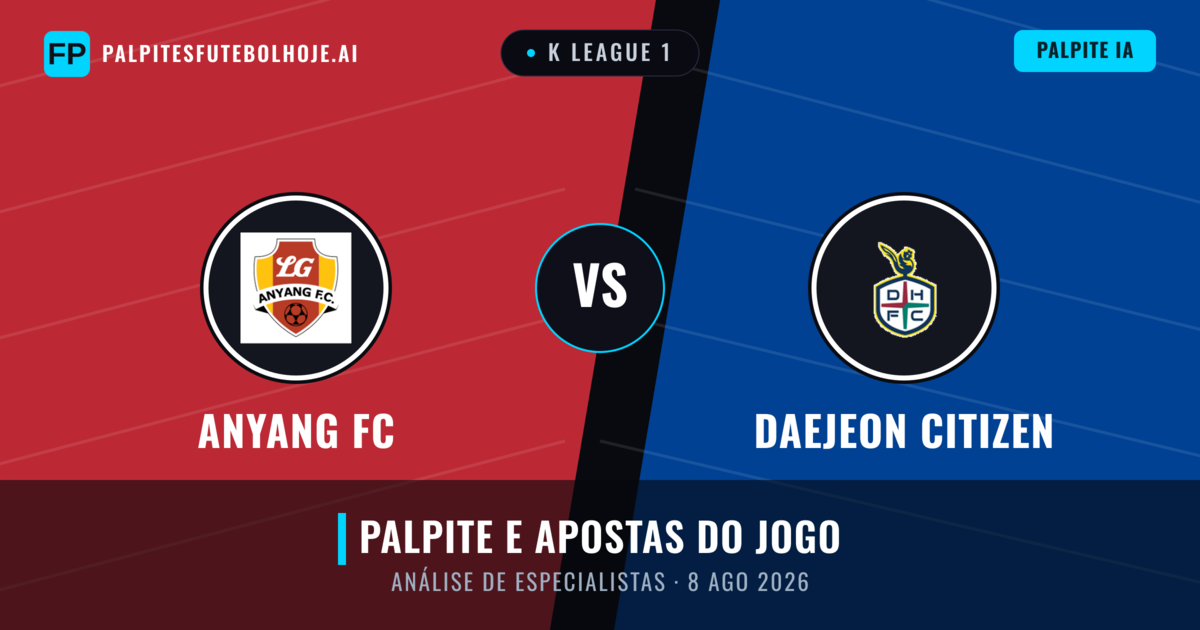 Anyang FC vs Daejeon Citizen — prognóstico e prévia do jogo