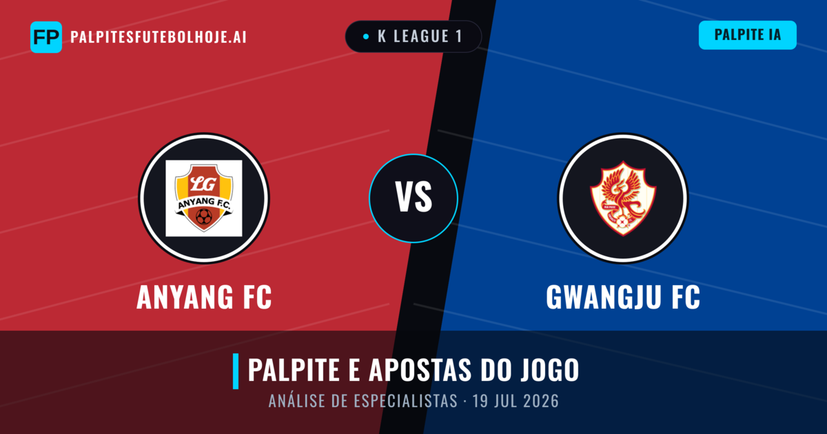 Anyang FC vs Gwangju FC — prognóstico e prévia do jogo