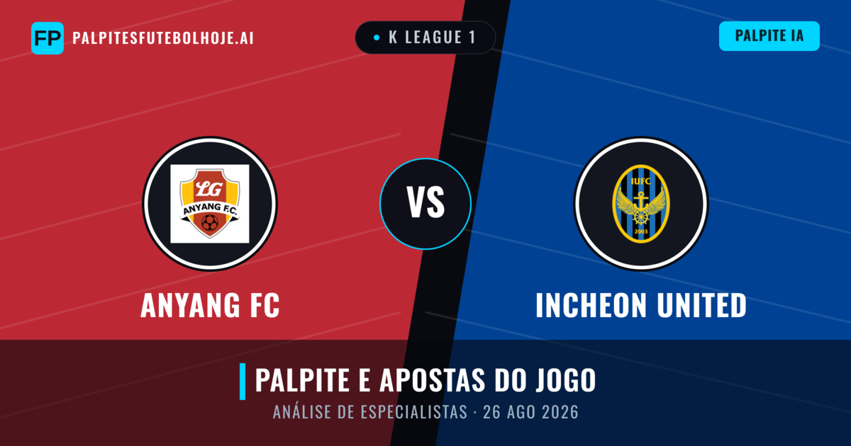 Anyang FC vs Incheon United — prognóstico e prévia do jogo