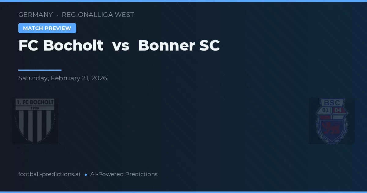 FC Bocholt vs Bonner SC — prognóstico e prévia do jogo