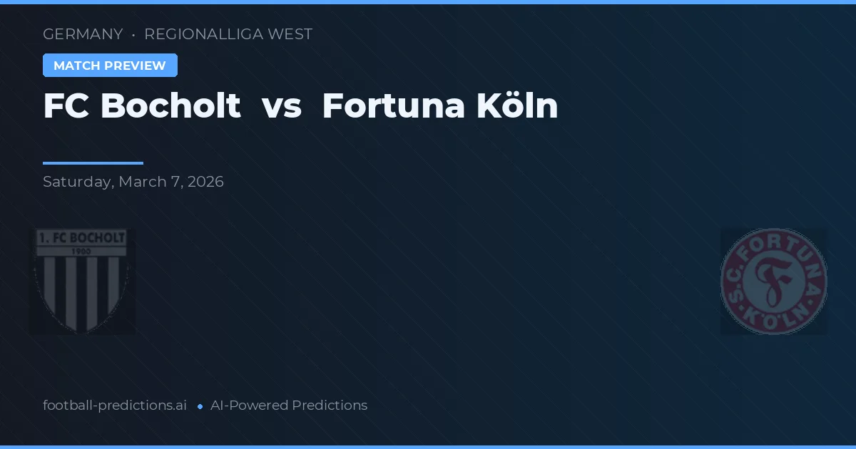 FC Bocholt vs Fortuna Köln — prognóstico e prévia do jogo