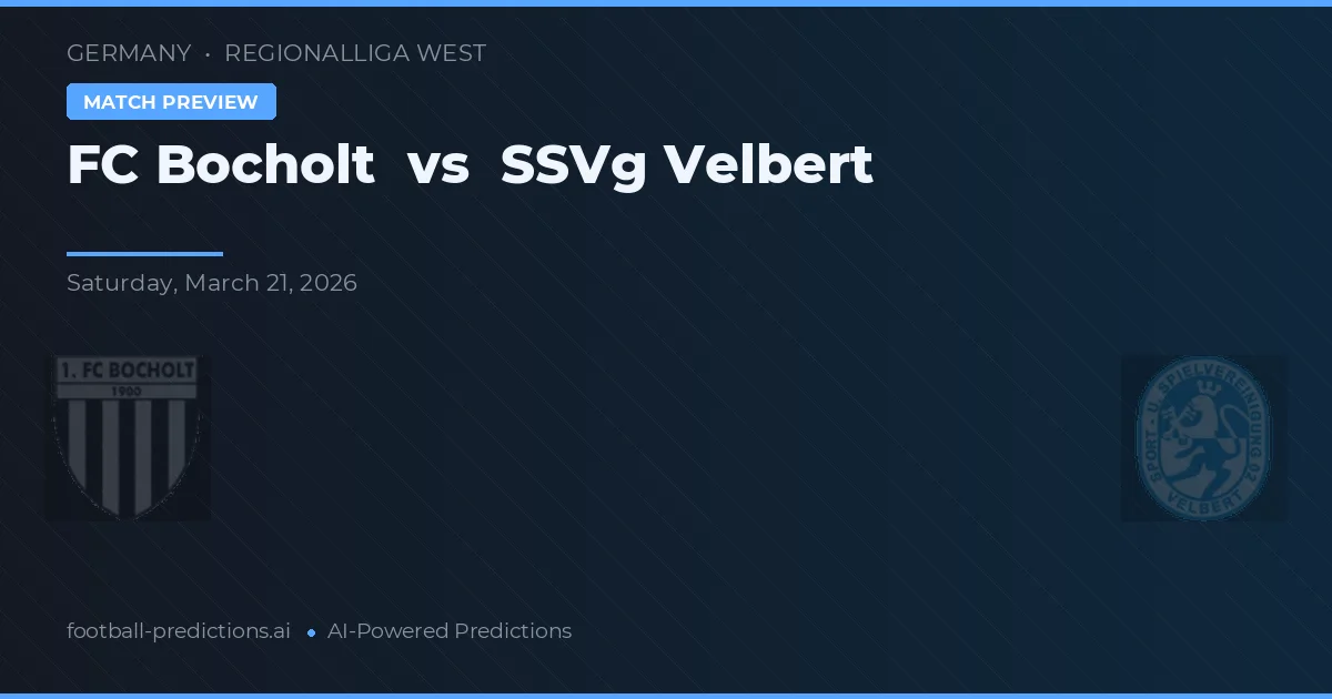 FC Bocholt vs SSVg Velbert — prognóstico e prévia do jogo