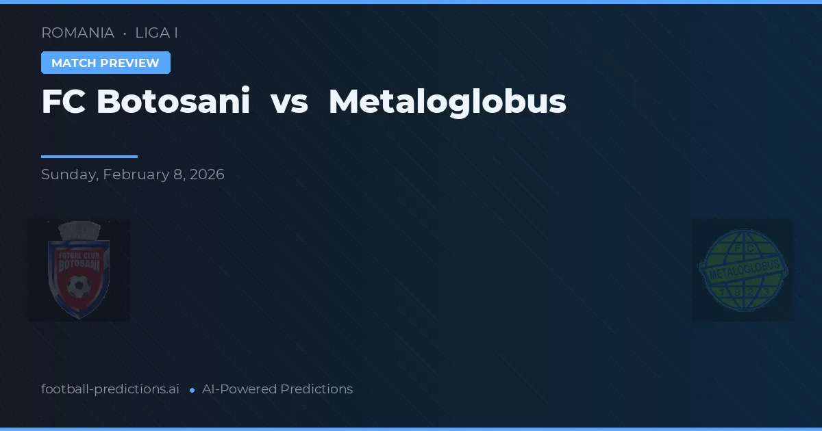 FC Botoșani vs Metaloglobus — prognóstico e prévia do jogo