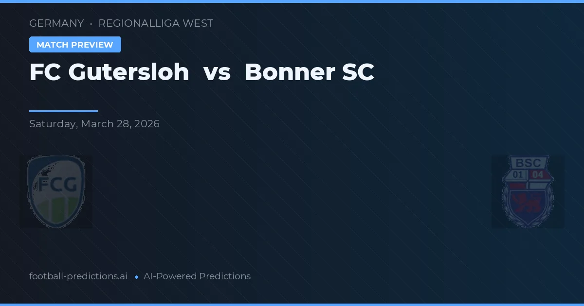 Gutersloh vs Bonner SC — prognóstico e prévia do jogo