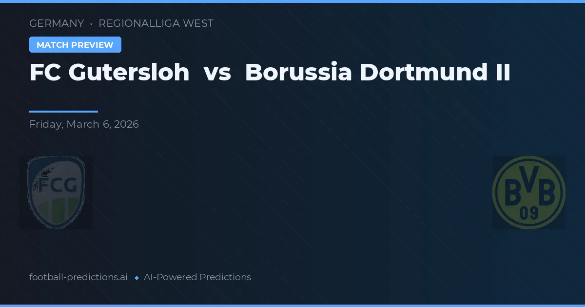 Gutersloh vs Borussia Dortmund II — prognóstico e prévia do jogo