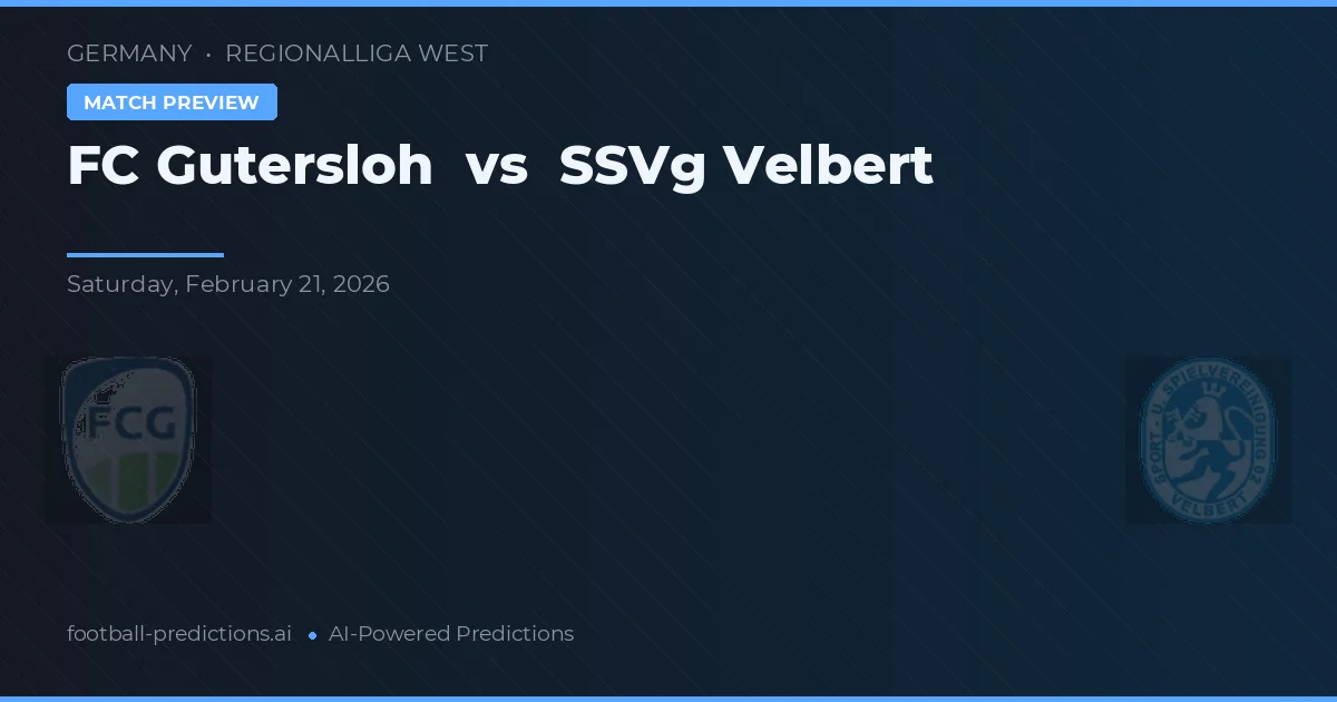 Gutersloh vs SSVg Velbert — prognóstico e prévia do jogo
