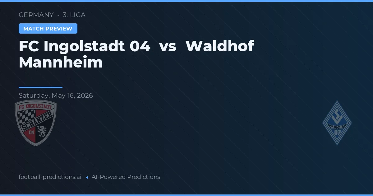 Ingolstadt 04 vs Waldhof Mannheim — prognóstico e prévia do jogo