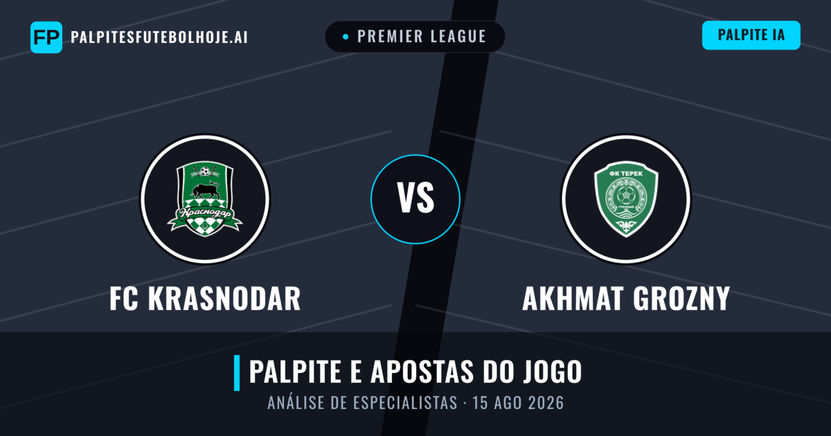 FC Krasnodar vs Akhmat Grozny — prognóstico e prévia do jogo