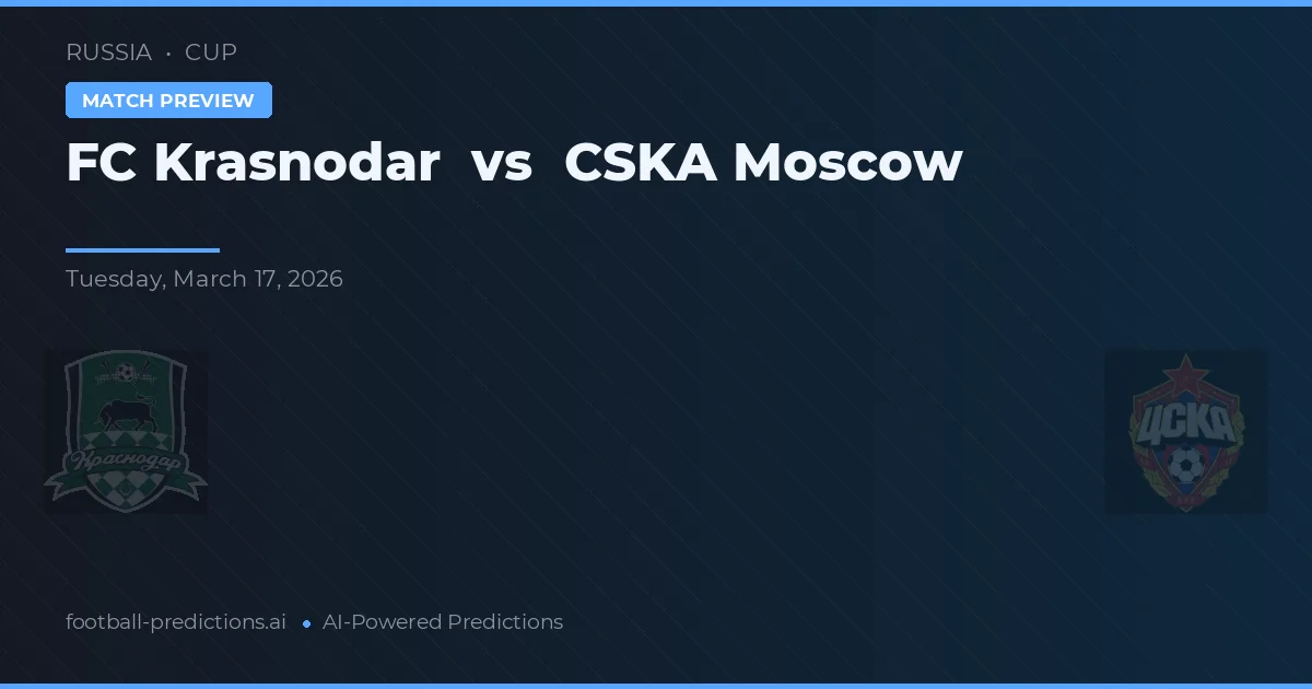 FC Krasnodar vs CSKA Moscou — prognóstico e prévia do jogo
