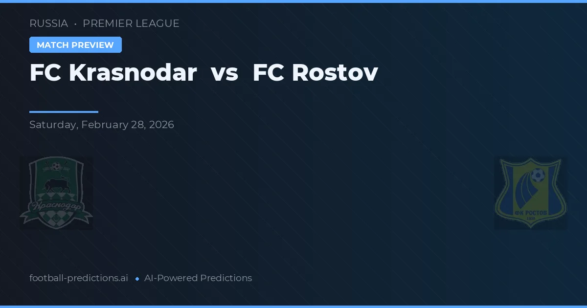 FC Krasnodar vs FC Rostov — prognóstico e prévia do jogo