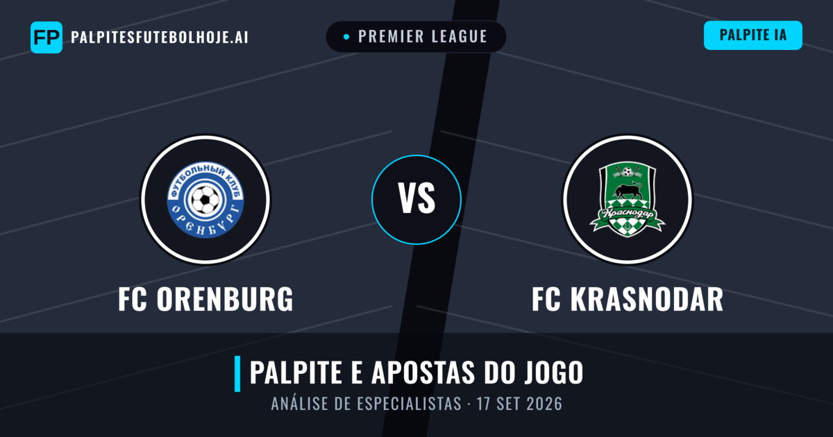 FC Orenburg vs FC Krasnodar — prognóstico e prévia do jogo