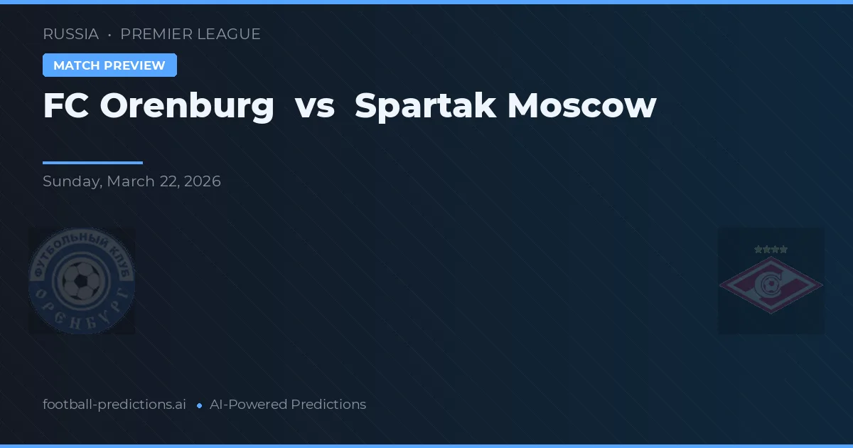 FC Orenburg vs Spartak Moscou — prognóstico e prévia do jogo