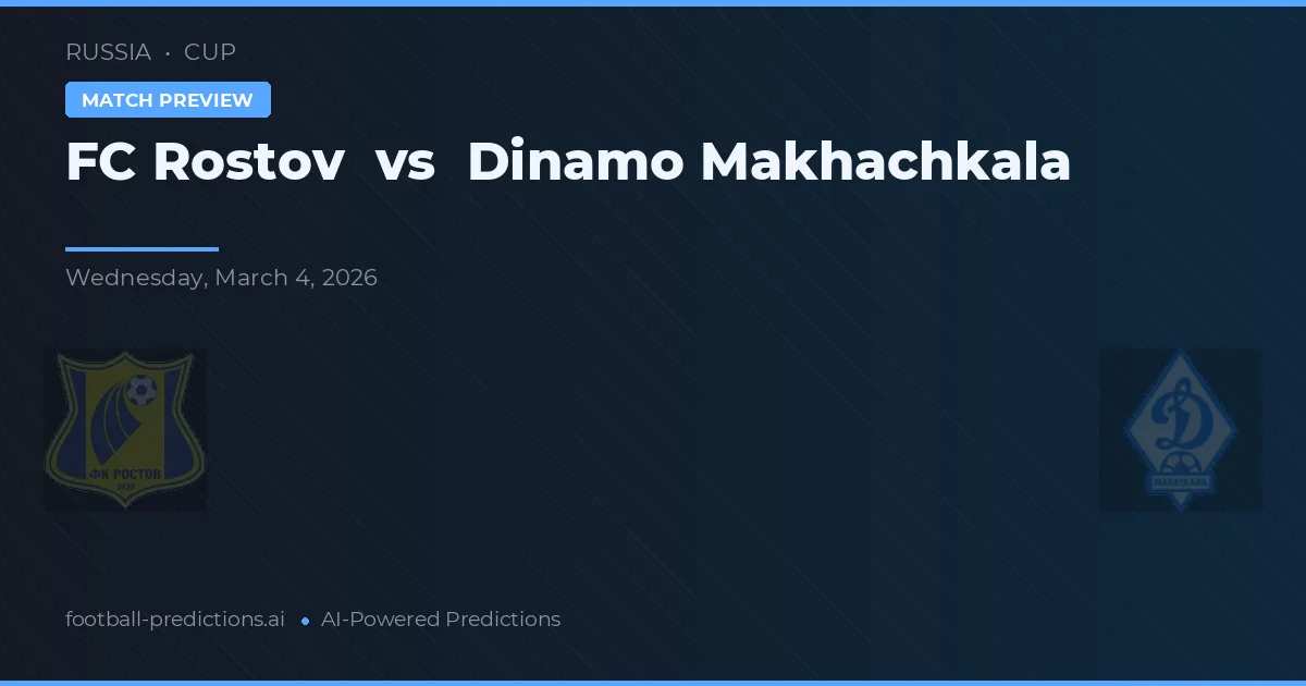 FC Rostov vs Dinamo Makhachkala — prognóstico e prévia do jogo