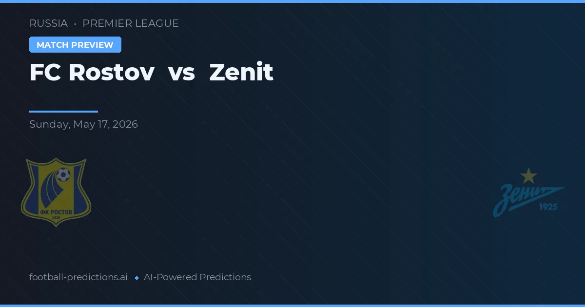 FC Rostov vs Zenit — prognóstico e prévia do jogo