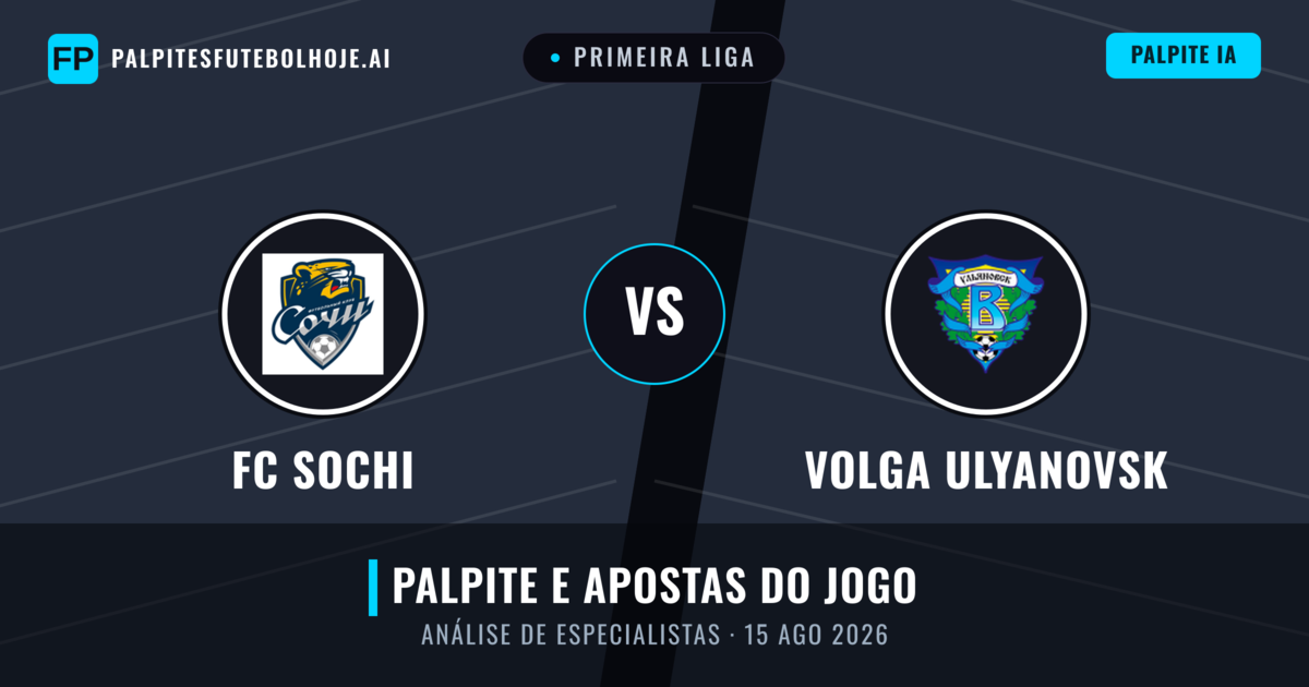 FC Sochi vs Volga Ulyanovsk — prognóstico e prévia do jogo